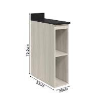 Balcao Nicho Com Tampo 20 Cm Mdf Kali 12216 Nicioli Bianco Toq - 5