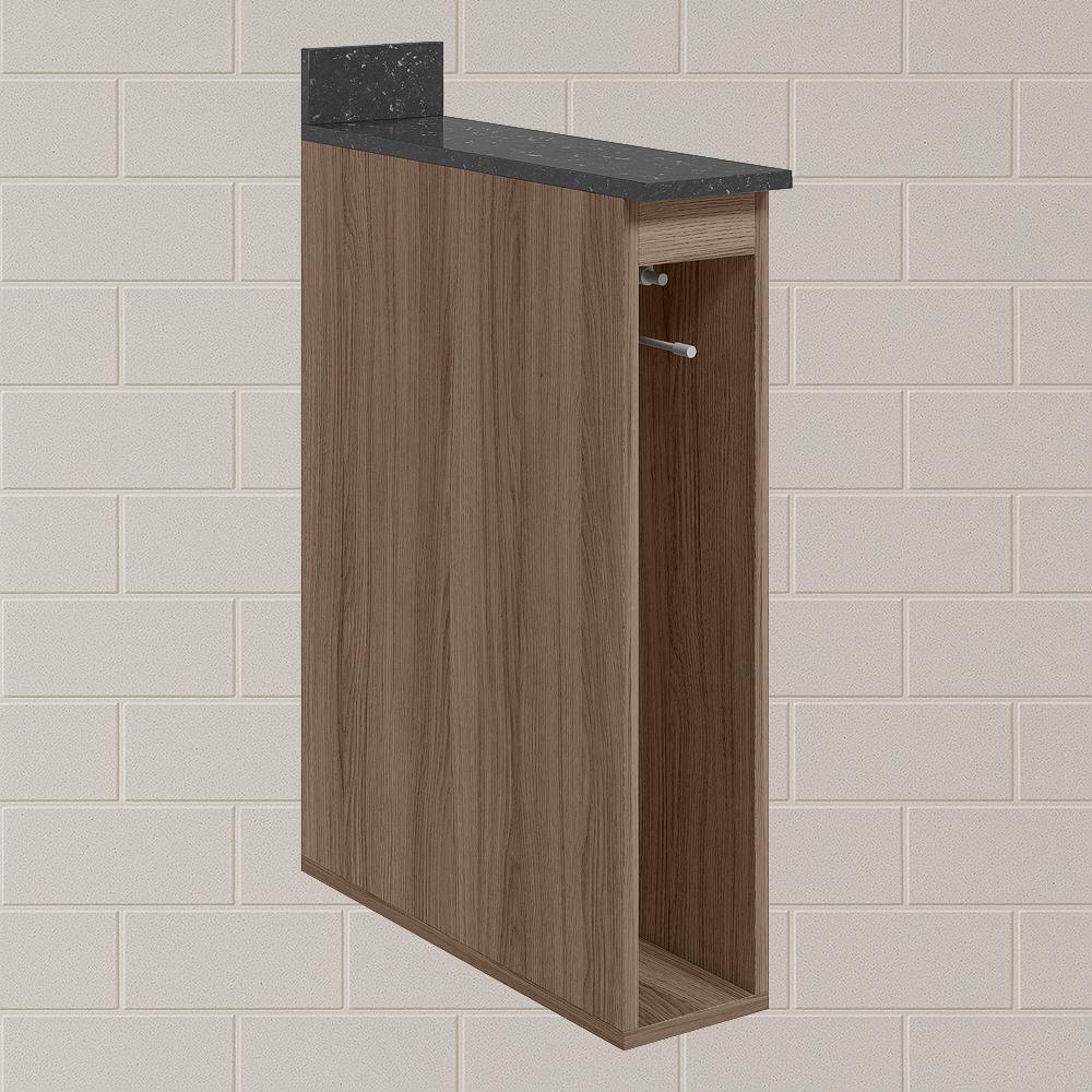 Balcao Guardanapeiro Com Tampo 15 Cm Mdf Kali 12215 Nicioli Carvalho Toq - 2