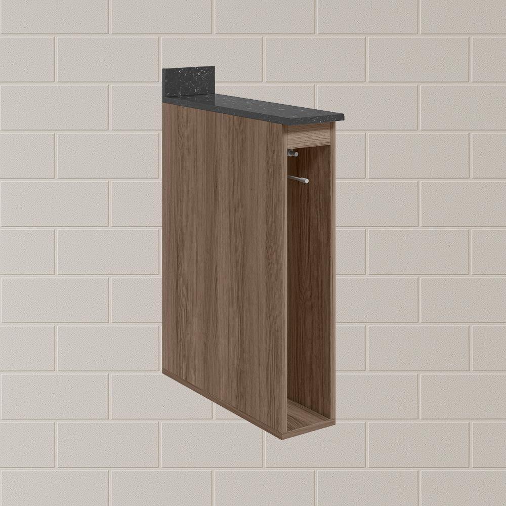 Balcao Guardanapeiro Com Tampo 15 Cm Mdf Kali 12215 Nicioli Carvalho Toq - 5