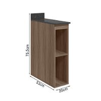 Balcao Nicho Com Tampo 20 Cm Mdf Kali 12216 Nicioli Carvalho Toq - 3