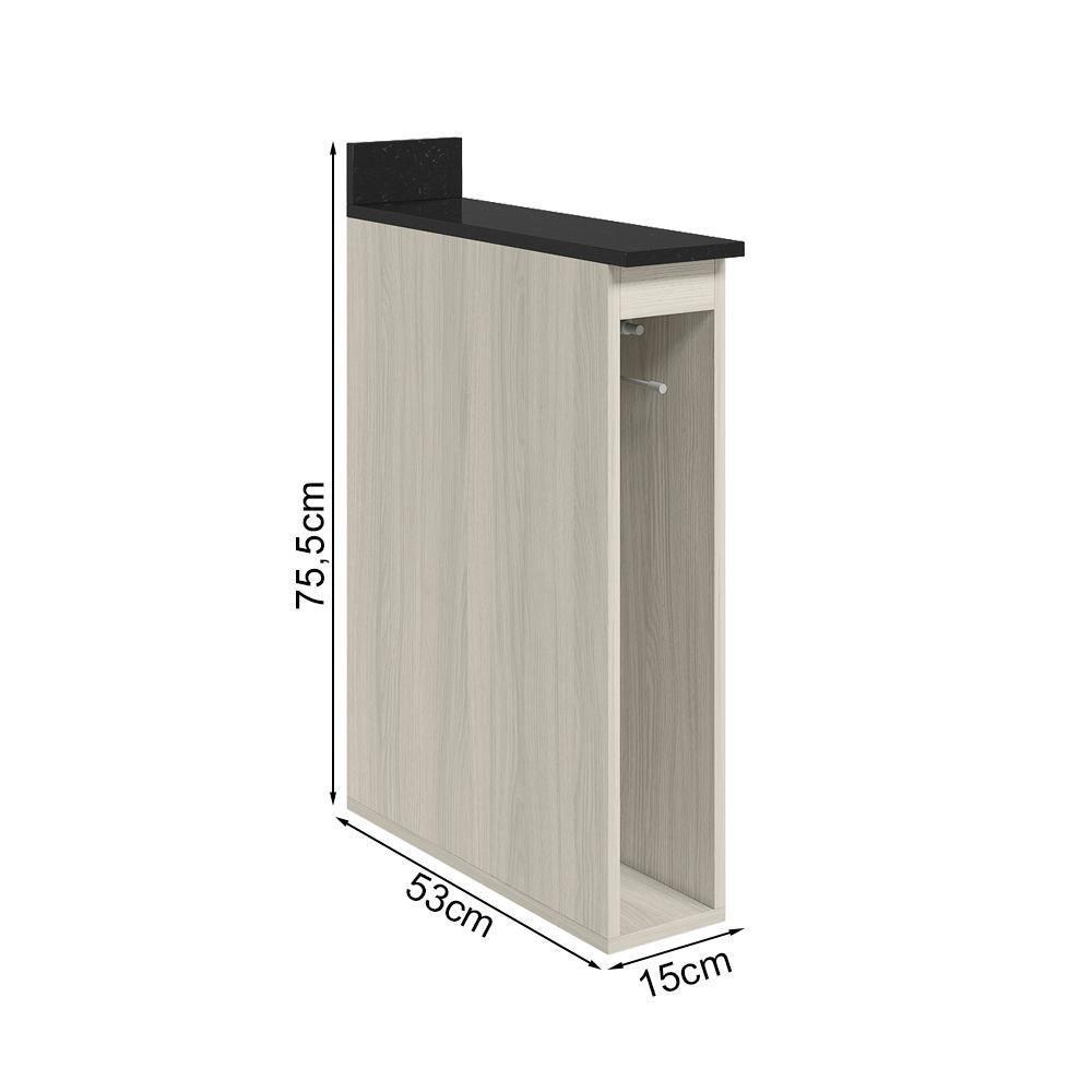 Balcao Guardanapeiro Com Tampo 15 Cm Mdf Kali 12215 Nicioli Bianco Toq - 3