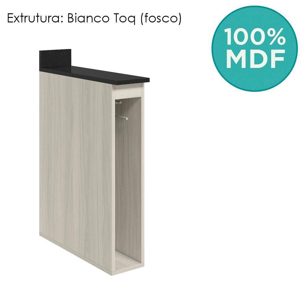 Balcao Guardanapeiro Com Tampo 15 Cm Mdf Kali 12215 Nicioli Bianco Toq - 4