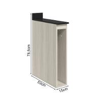 Balcao Guardanapeiro Com Tampo 15 Cm Mdf Kali 12215 Nicioli Bianco Toq - 3