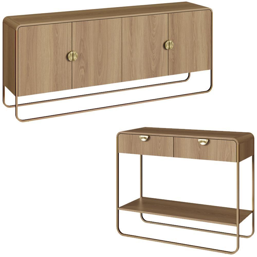 Balcao Buffet E Aparador 180 Cm Organica Artesano Hanover Dourado - 1