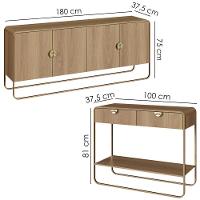 Balcao Buffet E Aparador 180 Cm Organica Artesano Hanover Dourado