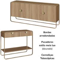 Balcao Buffet E Aparador 180 Cm Organica Artesano Hanover Dourado - 6