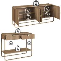 Balcao Buffet E Aparador 180 Cm Organica Artesano Hanover Dourado - 7