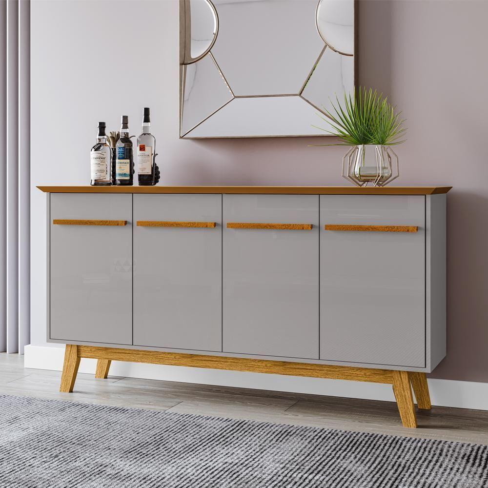 Balcao Buffet 4 Portas Opala 160 Cm Bechara Naturalle Off White - 6