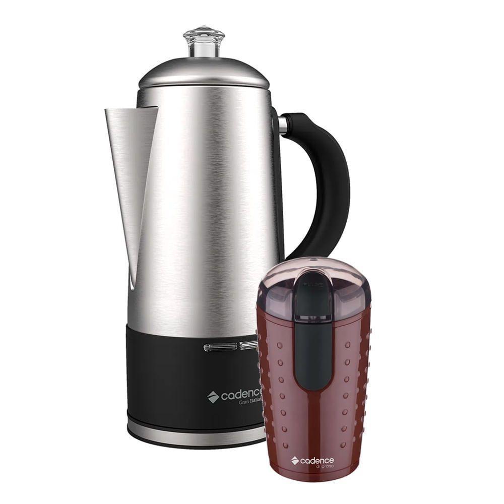 Kit Cafeteira Italiana Gran 1,5L E Moedor De Café Cadence 220V - 1