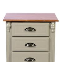 Mesa De Cabeceira 4 Gavetas Pés Luiz Xv - Verde Chá Com Tampo E Base Imbuia Glazer - Puxador Concha - 3