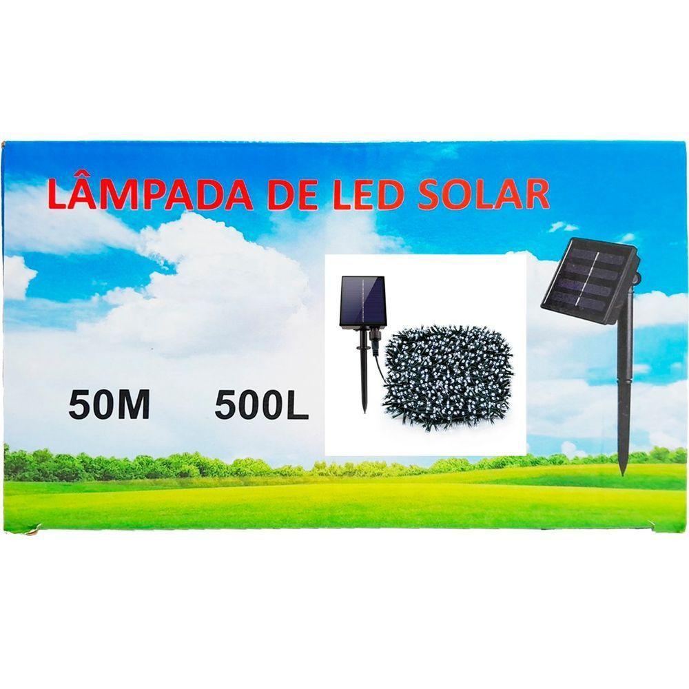 Pisca Fio De Leds Solar 500 Lâmpadas Decoração Externa 50m - 2