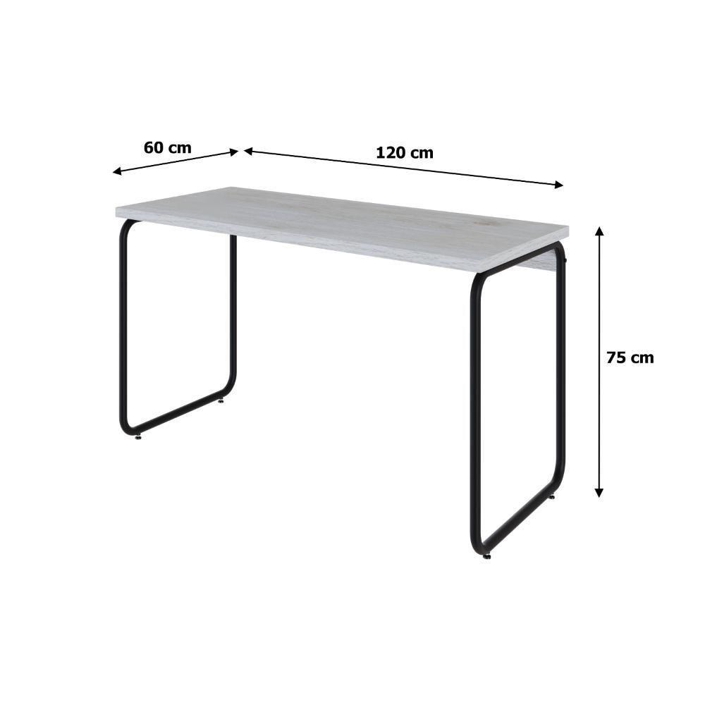 Mesa Office 120x60x75cm Round Snow - Est.preta Snow - Est.preta - 7