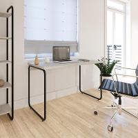 Mesa Office 120x60x75cm Round Snow - Est.preta Snow - Est.preta - 2