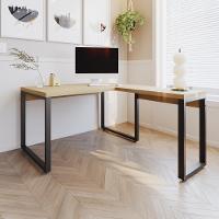 Mesa Em L Operacional 135x160x75cm Yon Vermont Oak-est.preta Vermont Oak-est.preta