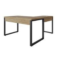 Mesa Em L Operacional 135x160x75cm Yon Vermont Oak-est.preta Vermont Oak-est.preta - 6