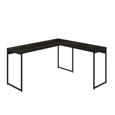 Mesa Em L Dynamica Diretor 150x140x75cm Carvalho Dark - Est.preta Carvalho Dark - Est.preta