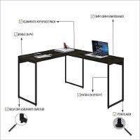 Mesa Em L Dynamica Office 120x140x75cm Carvalho Dark - Est.preta Carvalho Dark - Est.preta - 3