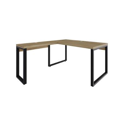 Mesa Em L Diretor 150x160x75cm Yon Vermont Oak-est.preta Vermont Oak-est.preta