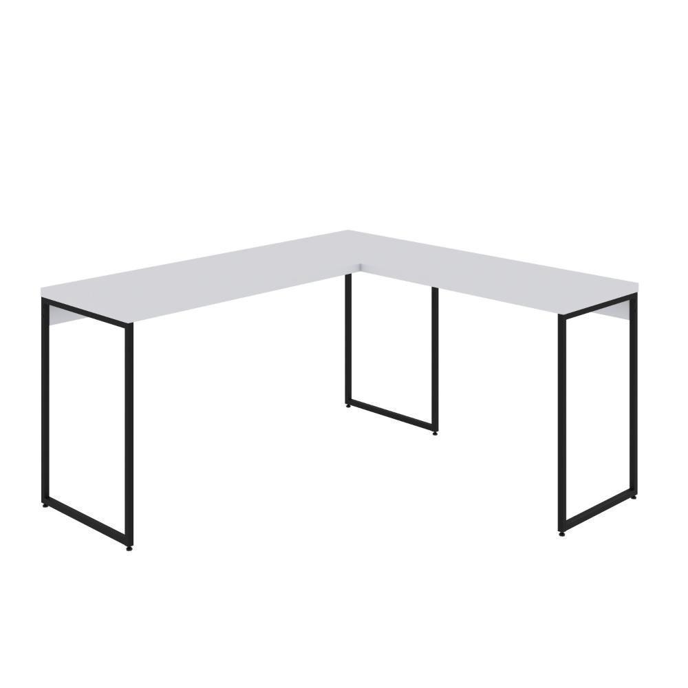 Mesa Em L Dynamica Diretor 150x140x75cm Branco Chess - Est.preta Branco Chess - Est.preta - 1