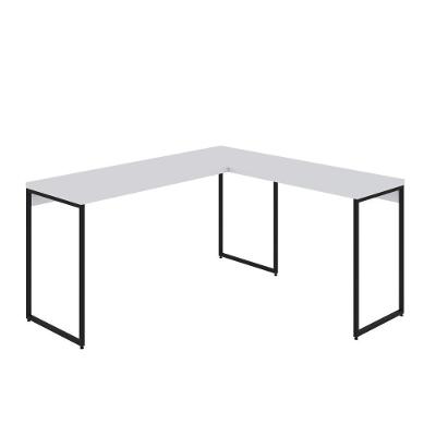 Mesa Em L Dynamica Diretor 150x140x75cm Branco Chess - Est.preta Branco Chess - Est.preta