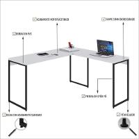 Mesa Em L Dynamica Diretor 150x140x75cm Branco Chess - Est.preta Branco Chess - Est.preta - 3