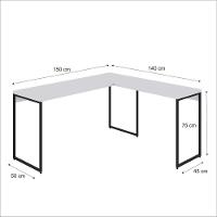 Mesa Em L Dynamica Diretor 150x140x75cm Branco Chess - Est.preta Branco Chess - Est.preta - 5