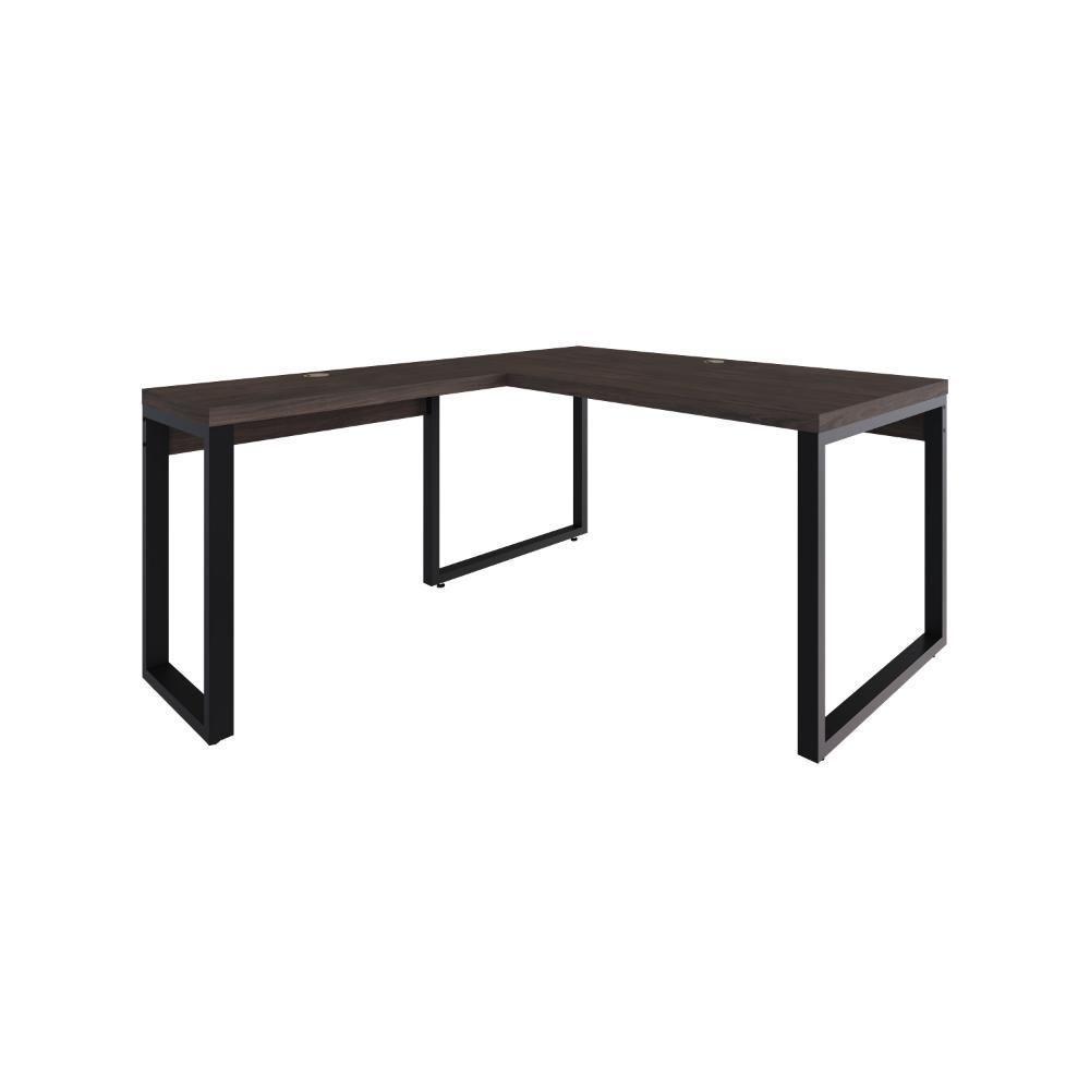 Mesa Em L Diretor 150x160x75cm Yon Terracota-est.preta Terracota-est.preta - 1