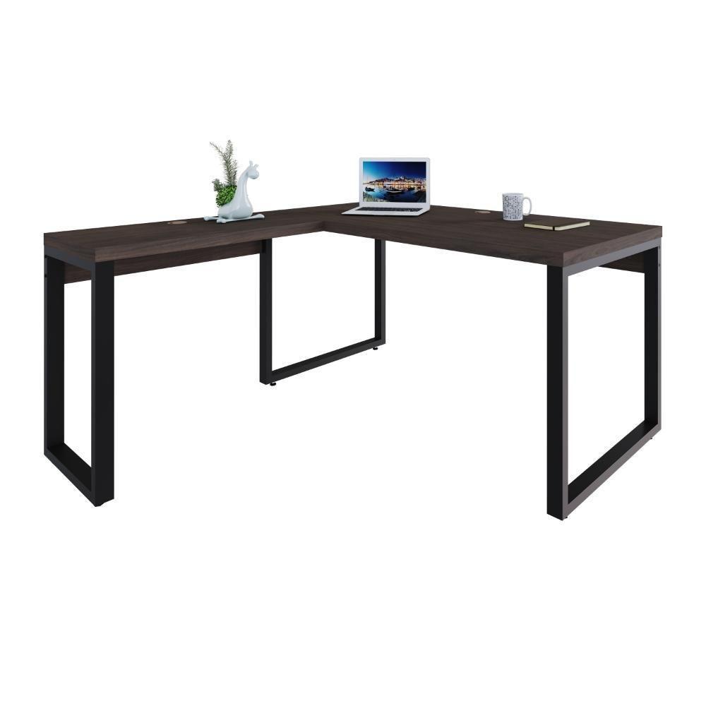 Mesa Em L Diretor 150x160x75cm Yon Terracota-est.preta Terracota-est.preta - 5