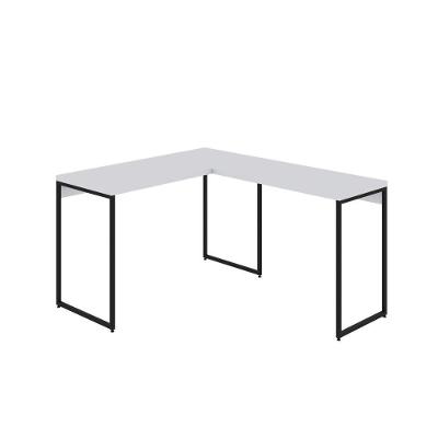 Mesa Em L Dynamica Office 120x140x75cm Branco Chess - Est.preta Branco Chess - Est.preta