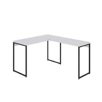 Mesa Em L Dynamica Office 120x140x75cm Branco Chess - Est.preta Branco Chess - Est.preta - 1