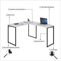 Mesa Em L Dynamica Office 120x140x75cm Branco Chess - Est.preta Branco Chess - Est.preta - 3