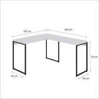Mesa Em L Dynamica Office 120x140x75cm Branco Chess - Est.preta Branco Chess - Est.preta - 5