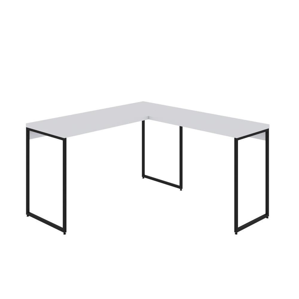 Mesa Em L Dynamica Office 135x140x75cm Branco Chess - Est.preta Branco Chess - Est.preta - 1