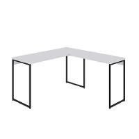 Mesa Em L Dynamica Office 135x140x75cm Branco Chess - Est.preta Branco Chess - Est.preta - 1