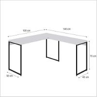Mesa Em L Dynamica Office 135x140x75cm Branco Chess - Est.preta Branco Chess - Est.preta - 5