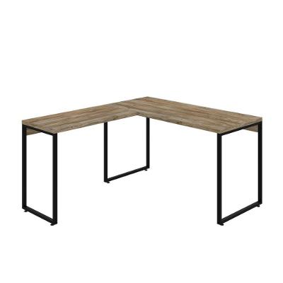 Mesa Em L Kuadra Office 135x150x75cm Carvalho - Est.preta Carvalho - Est.preta