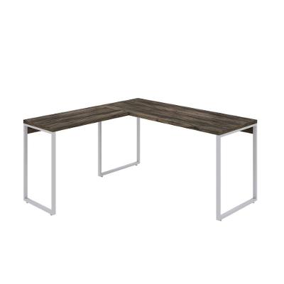 Mesa Em L Kuadra Diretor 150x150x75cm Carvalho Dark - Est.branca Carvalho Dark - Est.branca