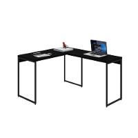 Mesa Em L Dynamica Office 120x140x75cm Preto ônix - Est.preta Preto ônix - Est.preta