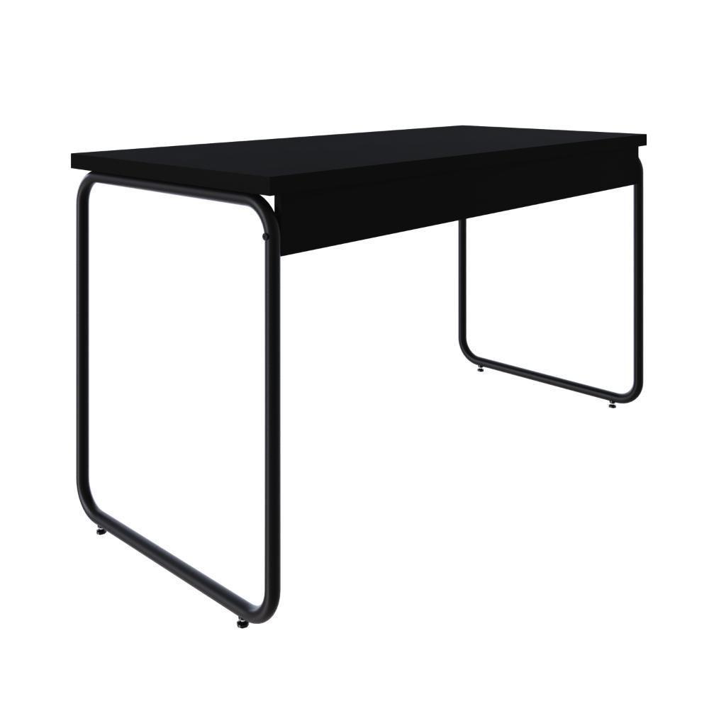 Mesa Office 135x60x75cm Round Preto ônix - Est.preta Preto ônix - Est.preta - 6