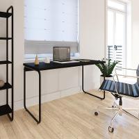 Mesa Office 135x60x75cm Round Preto ônix - Est.preta Preto ônix - Est.preta - 2