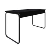 Mesa Office 135x60x75cm Round Preto ônix - Est.preta Preto ônix - Est.preta - 6