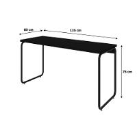 Mesa Office 135x60x75cm Round Preto ônix - Est.preta Preto ônix - Est.preta - 7