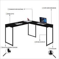 Mesa Em L Dynamica Office 135x140x75cm Preto ônix - Est.preta Preto ônix - Est.preta - 3