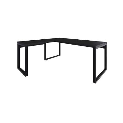 Mesa Em L Presidente 190x160x75cm Yon Preto Tx-est.preta Preto Tx-est.preta