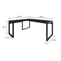 Mesa Em L Presidente 190x160x75cm Yon Preto Tx-est.preta Preto Tx-est.preta - 7