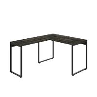 Mesa Em L Kuadra Office 120x150x75cm Carvalho Dark - Est.preta Carvalho Dark - Est.preta - 1