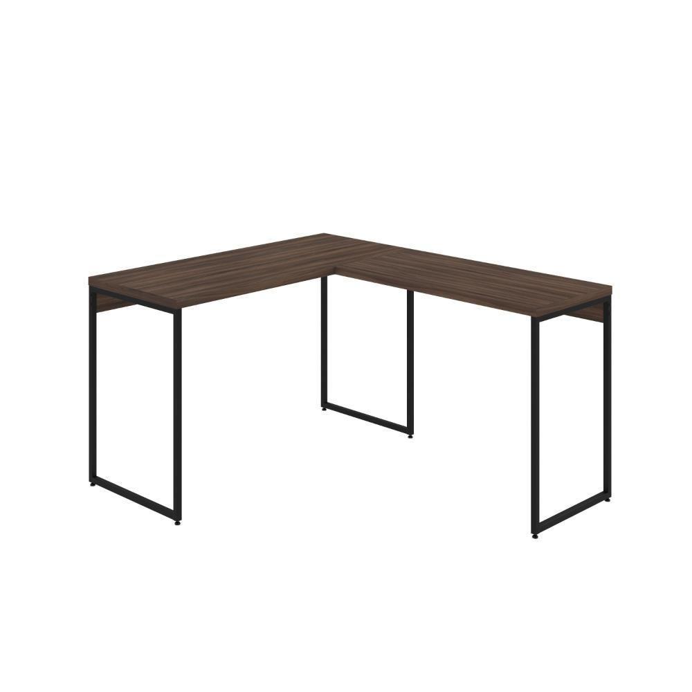 Mesa Em L Dynamica Office 120x140x75cm Nogal - Est.preta Nogal - Est.preta - 1
