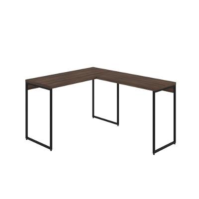 Mesa Em L Dynamica Office 120x140x75cm Nogal - Est.preta Nogal - Est.preta
