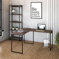 Mesa Em L Dynamica Office 120x140x75cm Nogal - Est.preta Nogal - Est.preta - 2