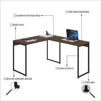 Mesa Em L Dynamica Office 120x140x75cm Nogal - Est.preta Nogal - Est.preta - 3
